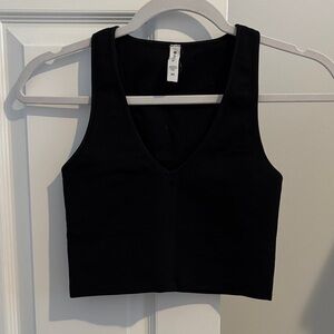 Athleta Black V-Neck Crop Top